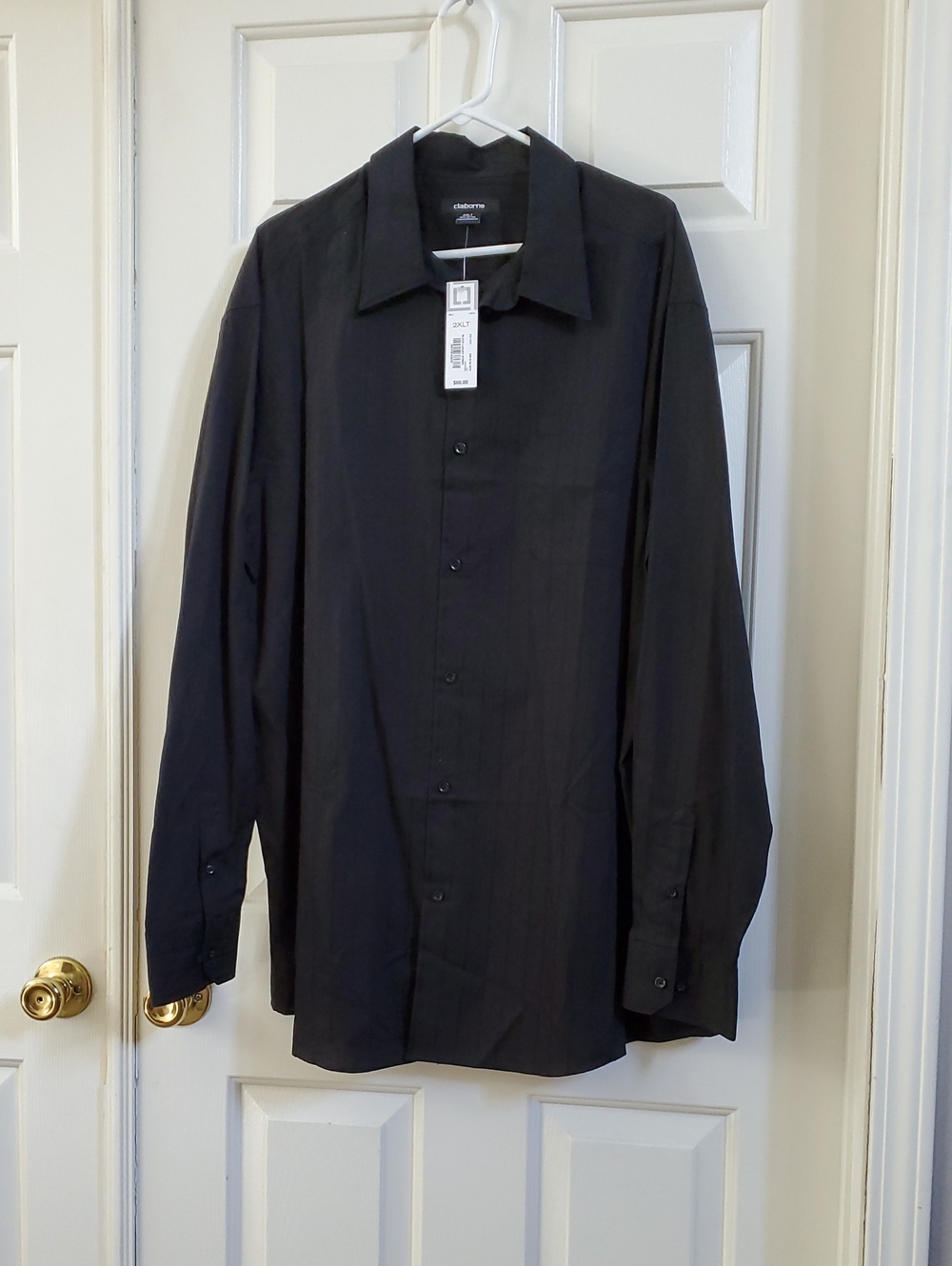 Claiborne Men's Black Long-Sleeve Button Shirt